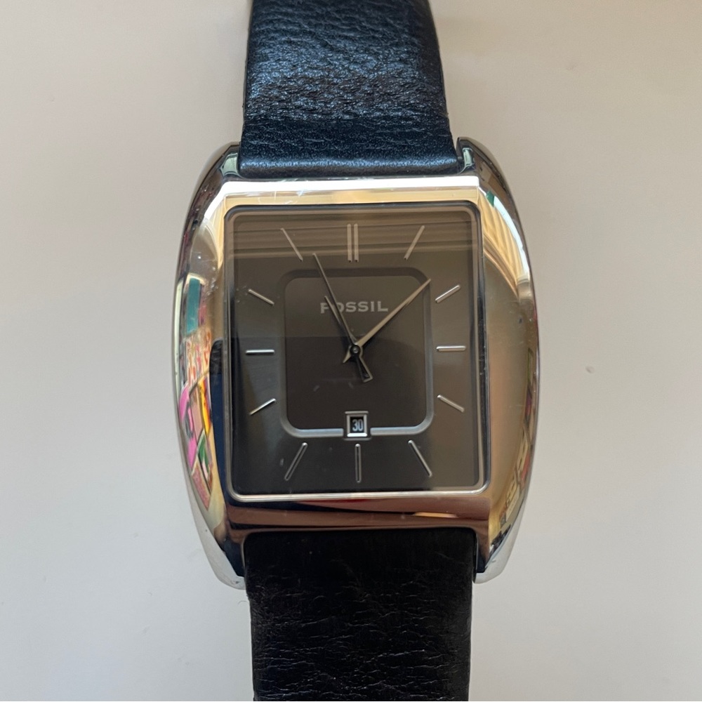Fossil Arkitekt FS3042 Unisex Black Leather Analog Watch